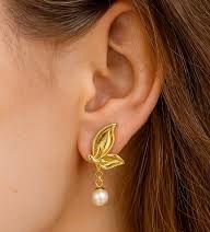 Pearl anti tarnish Hoop Earrings
